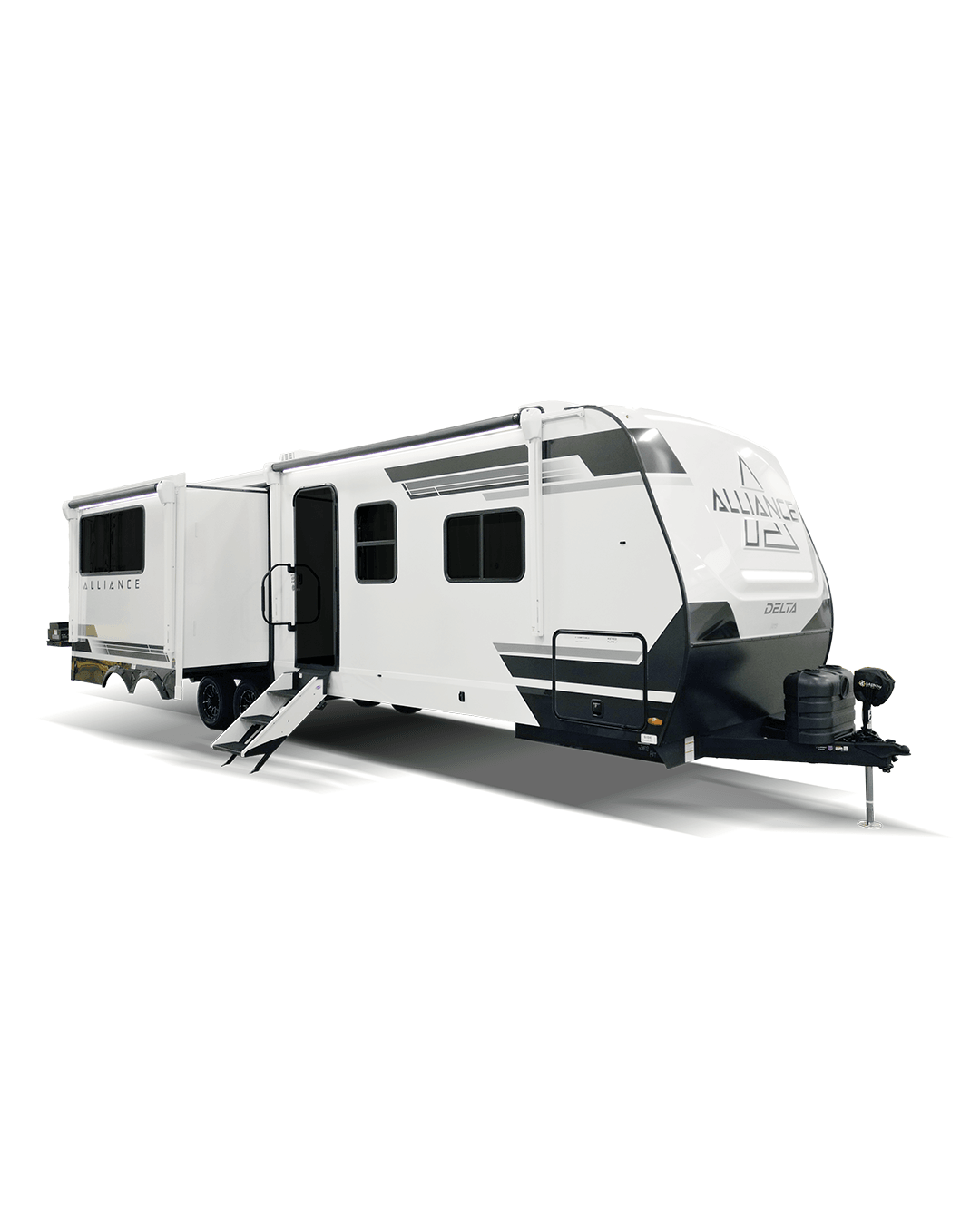 Alliance RV Delta premium travel trailer floorplan with modern interior design