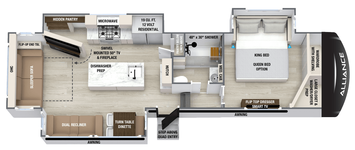 2027 Paradigm 310RL luxury fifth wheel floorplan layout