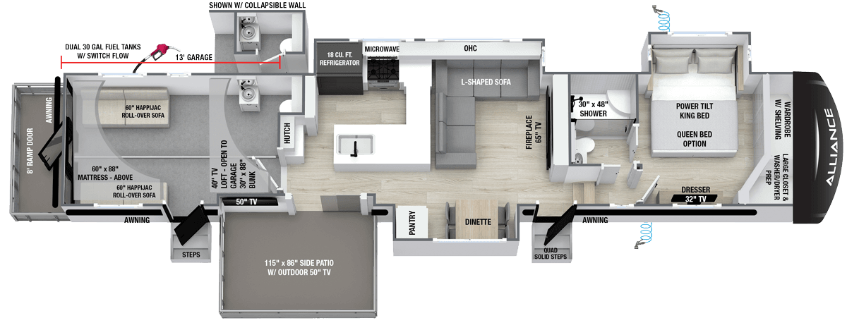 2027 Valor 4213 luxury fifth wheel floorplan layout