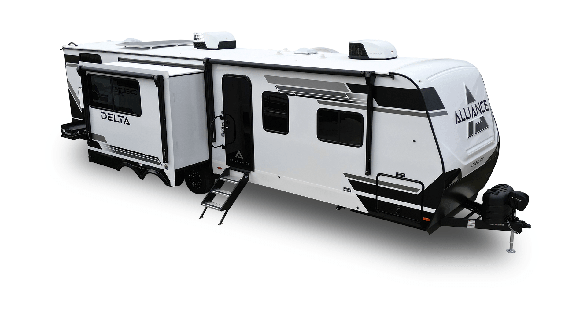 Alliance RV Delta premium travel trailer floorplan with modern interior design