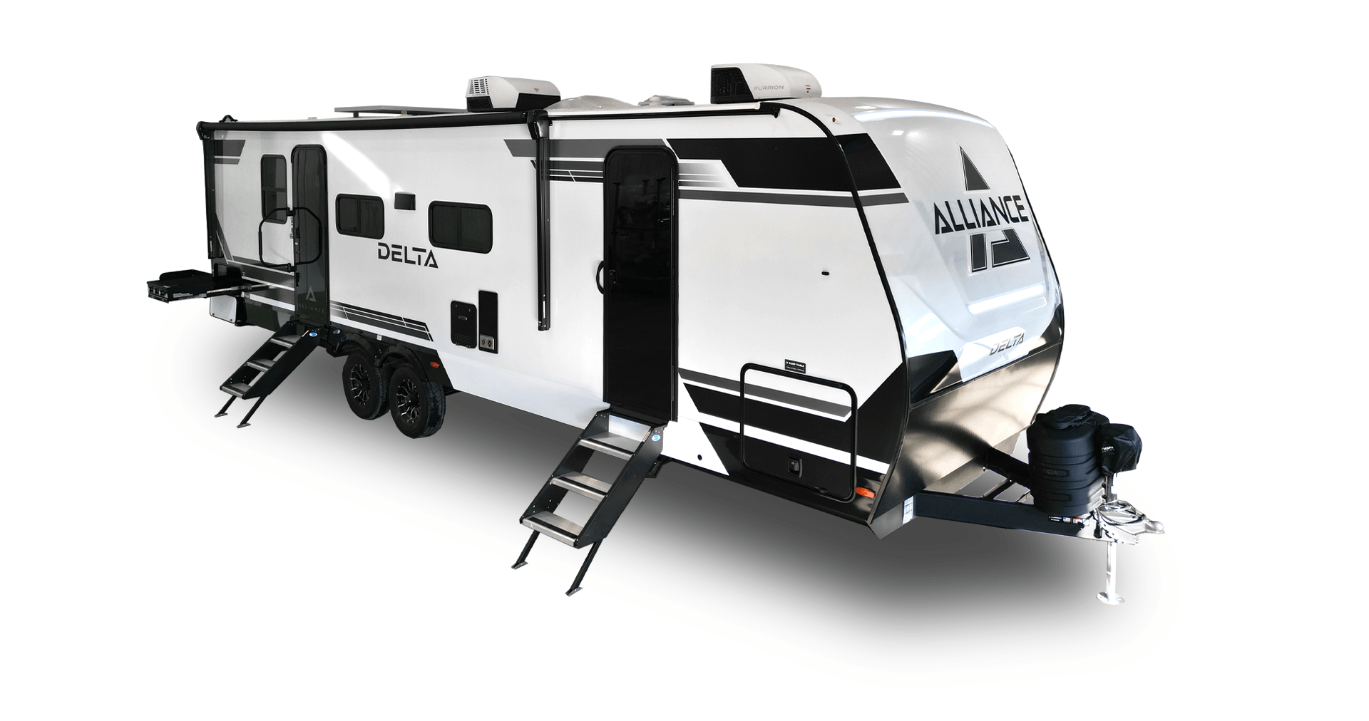 Alliance RV Delta premium travel trailer floorplan with modern interior design