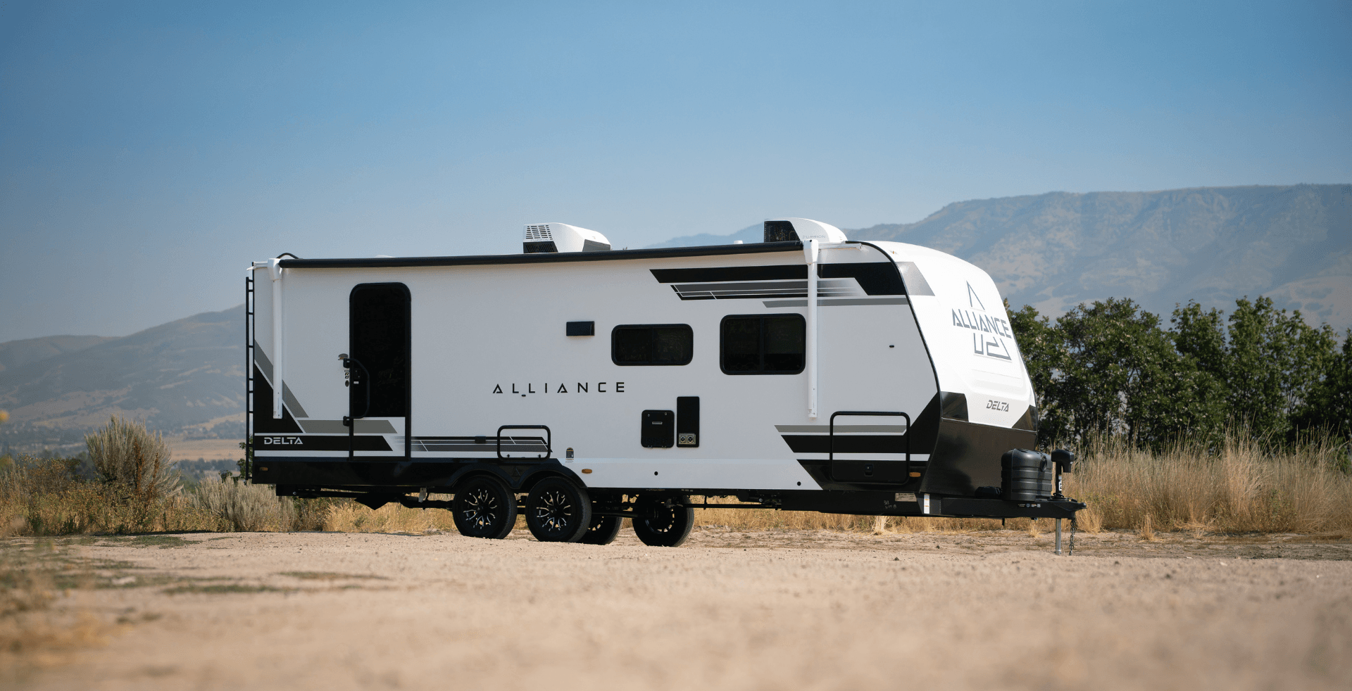 Alliance RV Delta premium travel trailer floorplan with modern interior design