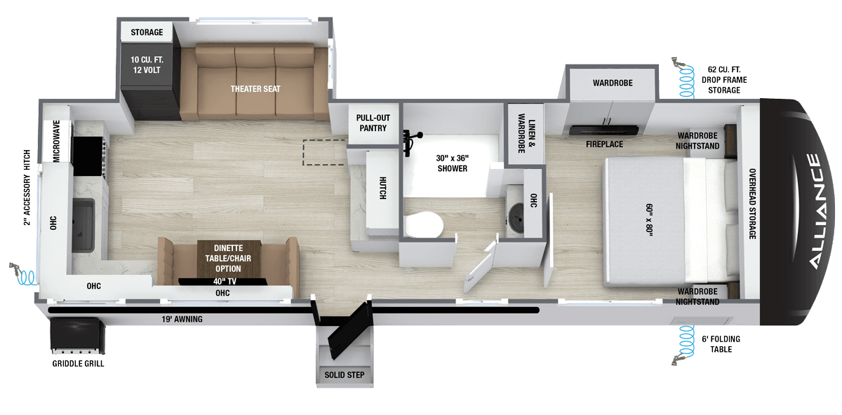 2027 Delta 274RKW luxury travel trailer floorplan layout