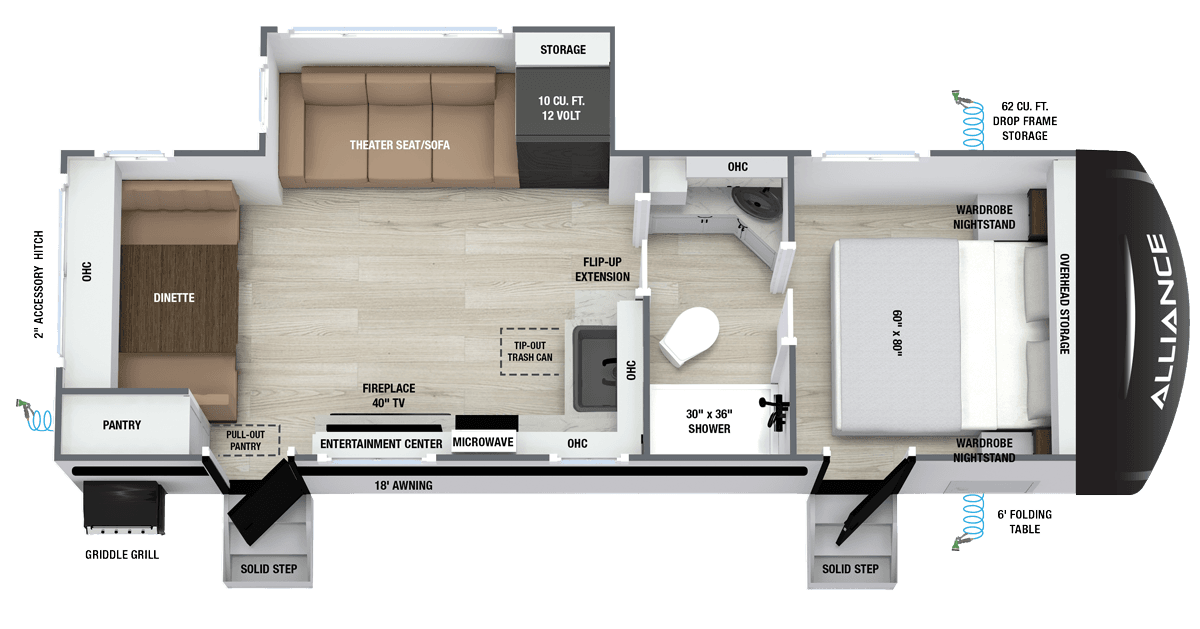 2027 Delta 252RL luxury travel trailer floorplan layout