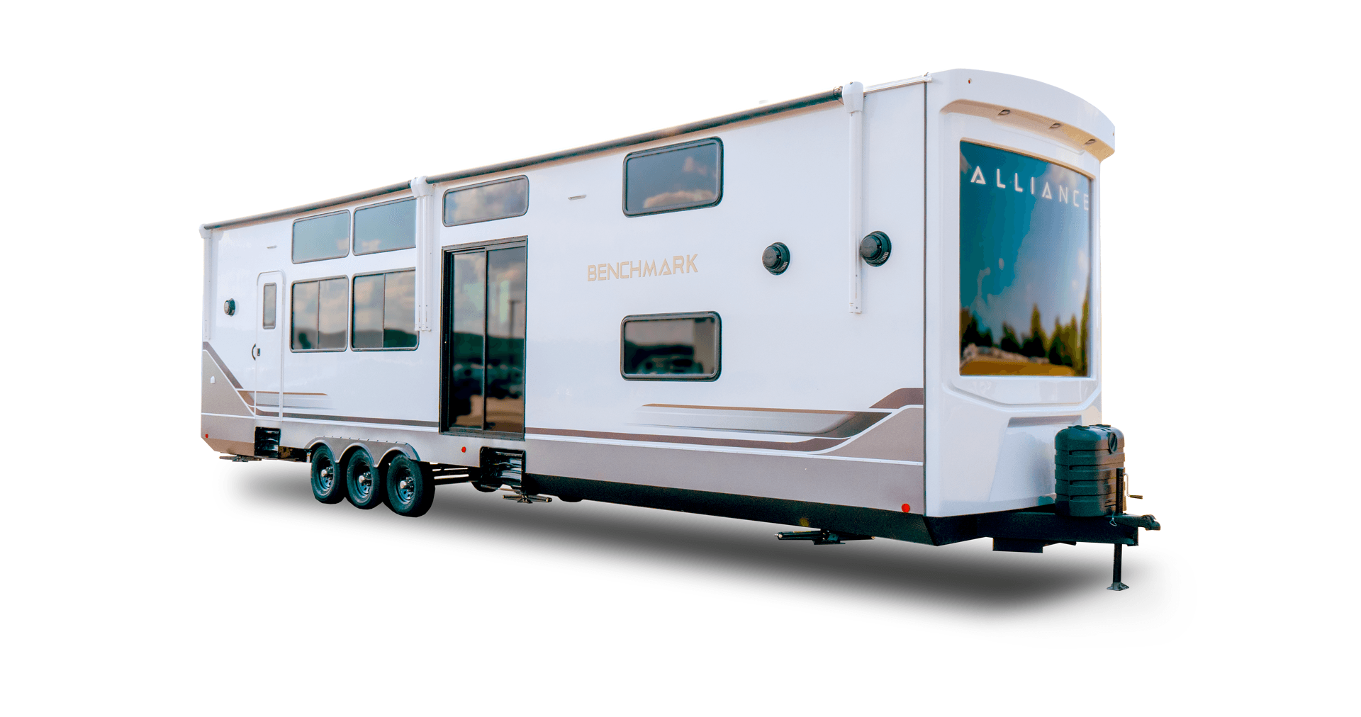 Alliance RV Benchmark destination trailer floorplan with residential comfort and spacious living