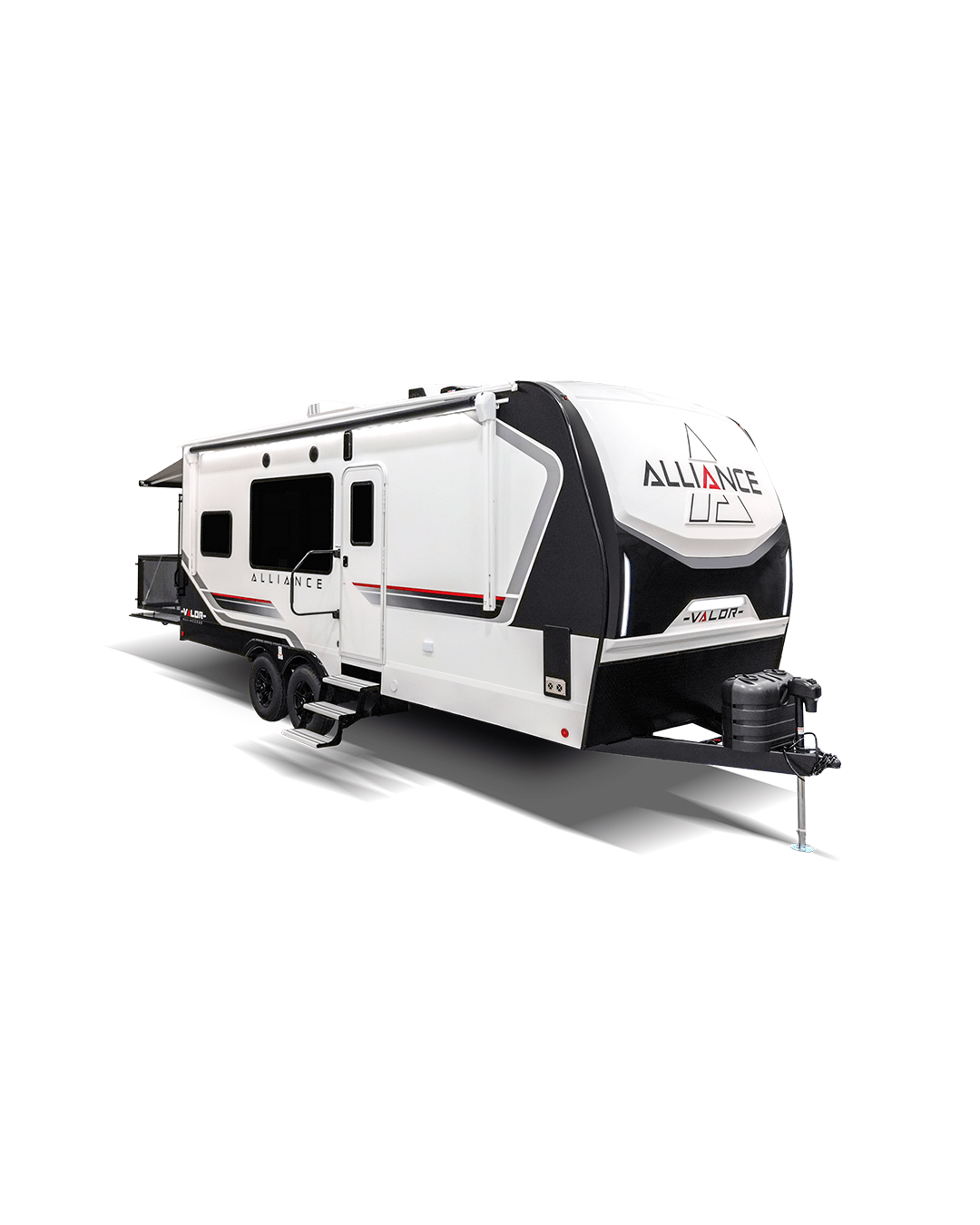 Alliance RV Valor luxury toy hauler fifth wheel floorplan and garage living space