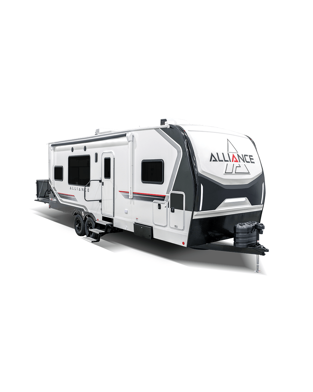 Alliance RV Valor luxury toy hauler fifth wheel floorplan and garage living space