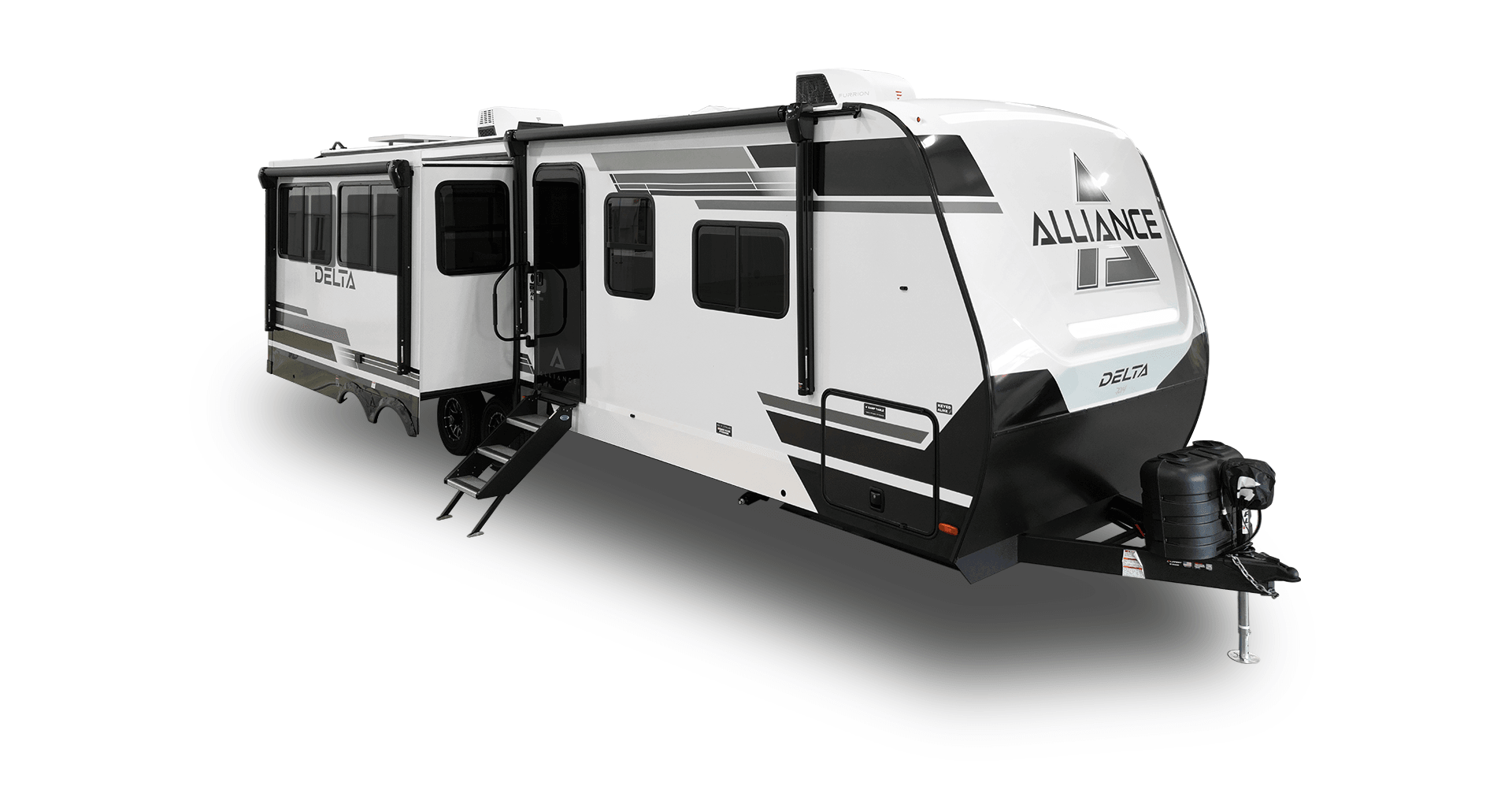 Alliance RV Delta premium travel trailer floorplan with modern interior design