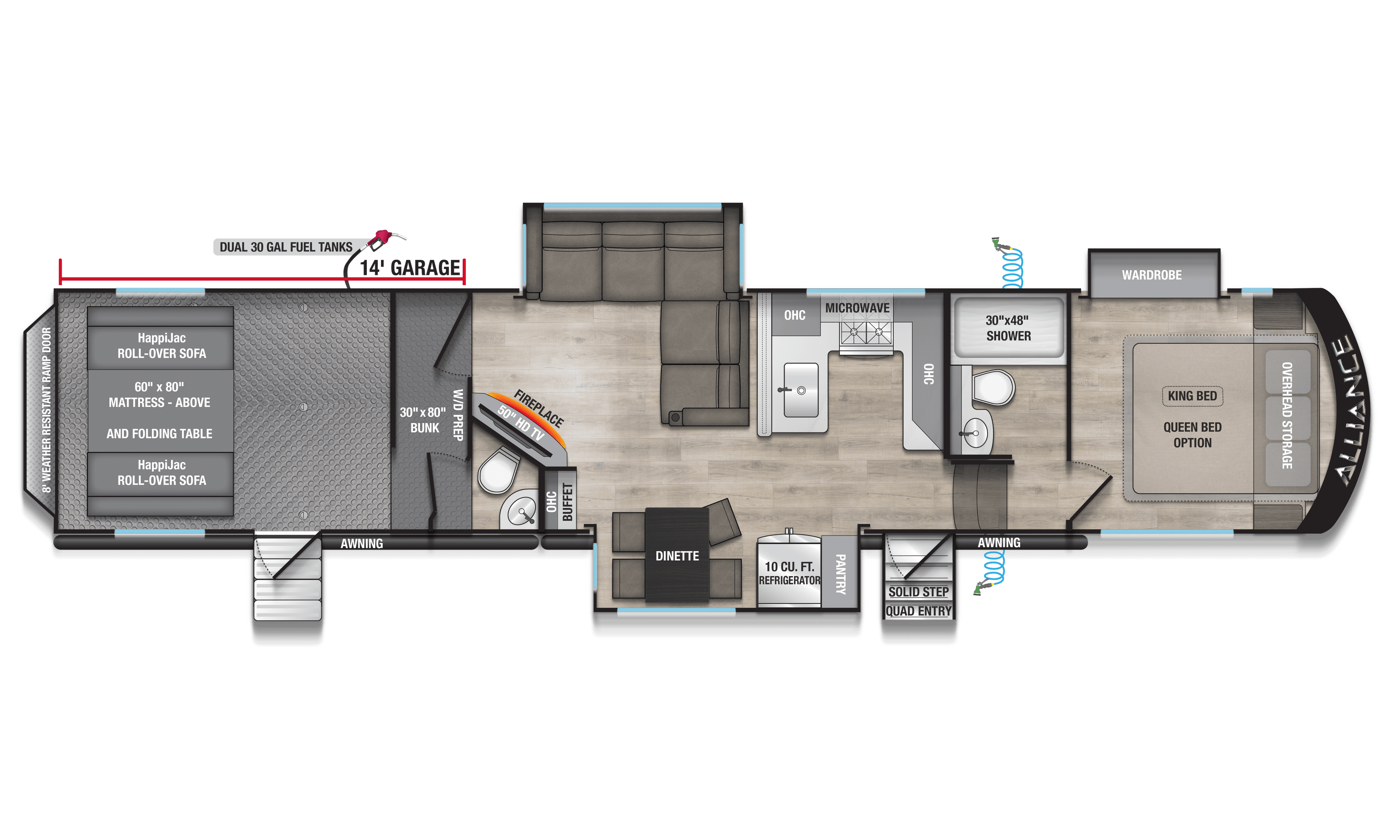 2026 Alliance RV 40A14 Floorplan Layout