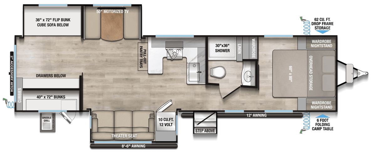 2026 Alliance RV Delta 321BH Floorplan Layout