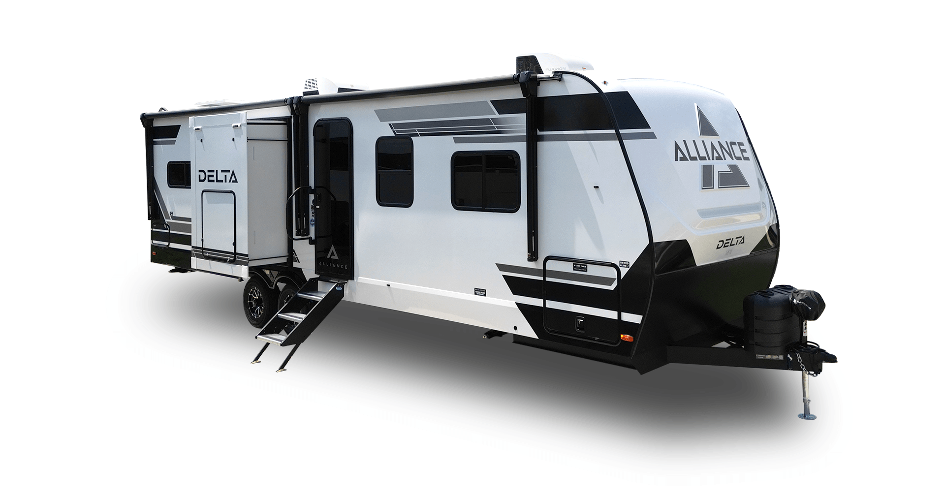 Alliance RV Delta premium travel trailer floorplan with modern interior design