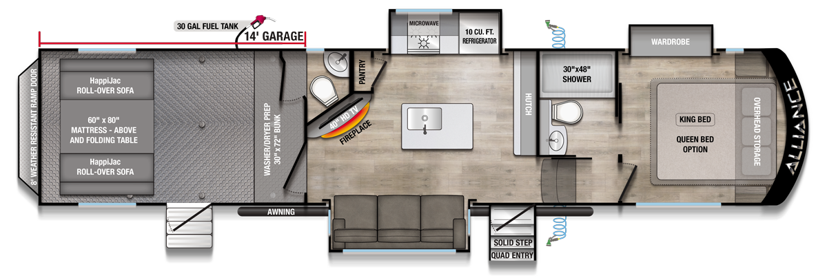 2026 Valor 35A14 All Access Fifth Wheel Floorplan
