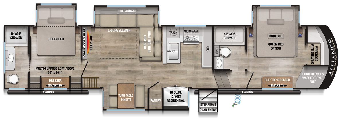 2026 Paradigm 395DS Floorplan