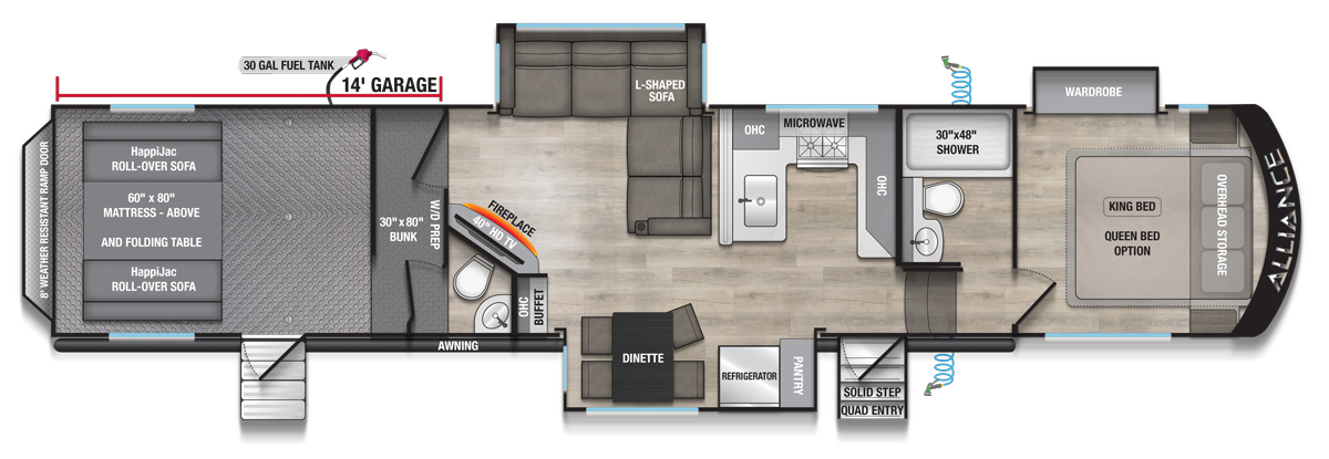 2026 Valor 40A14 All Access Fifth Wheel Floorplan