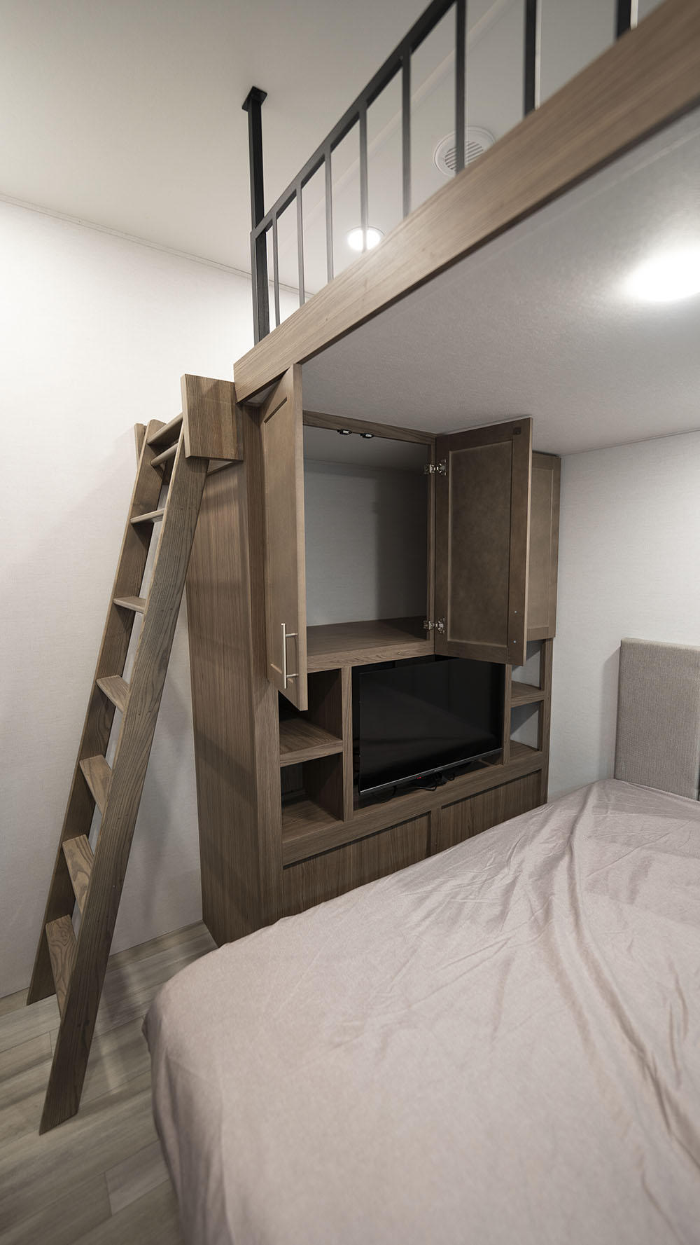 2024 AVE 38DBL Rear Bedroom Cabinet Open